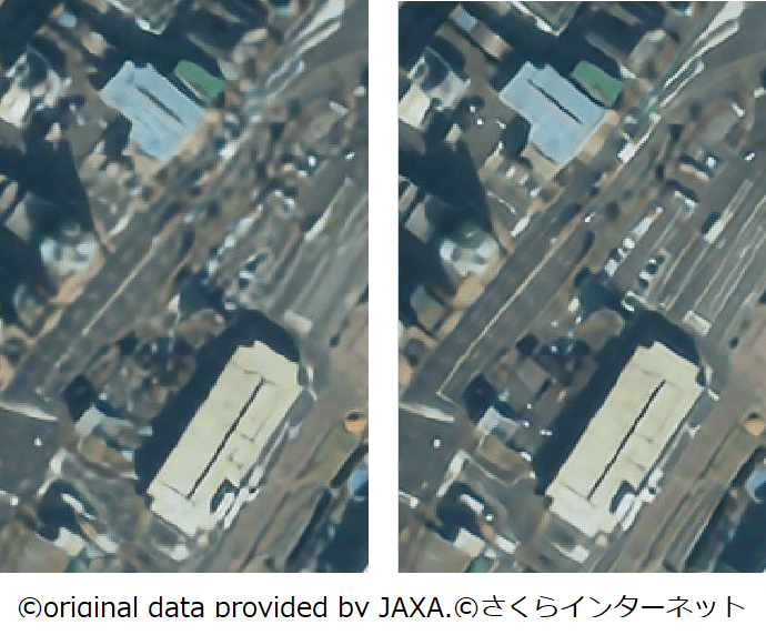 超解像写真©original data provided by JAXA.©さくらインターネット